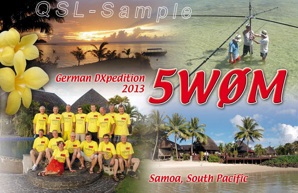 QSL-Karte der 5W0M Samoa Expedition